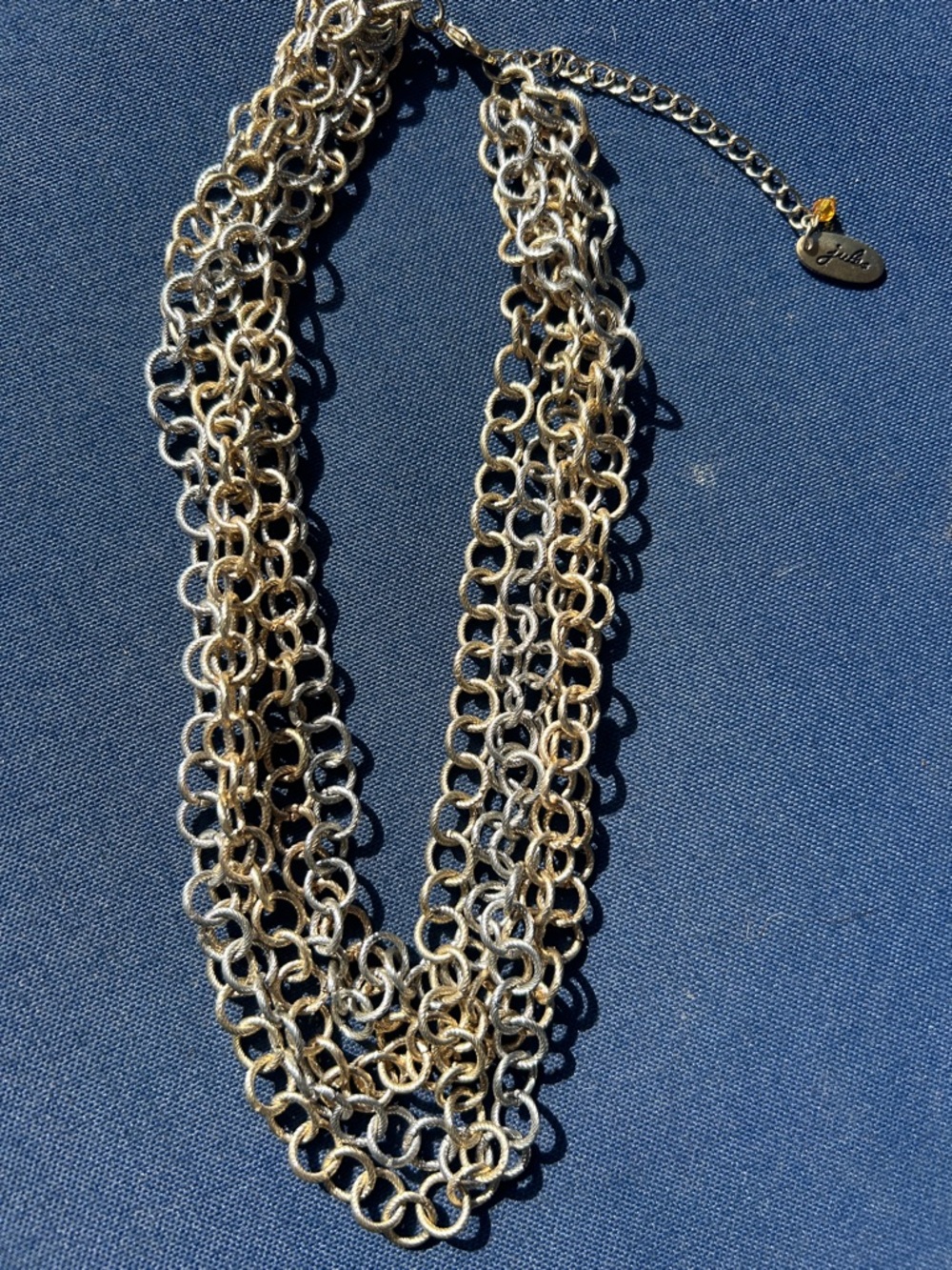 Jules Smith Two-Tone Gold and Silver Multi-Strand Chain Necklace